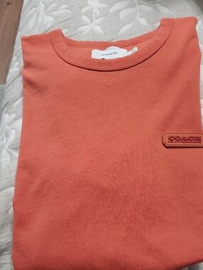 Coach Orange Logo Patch Crewneck Tshirt